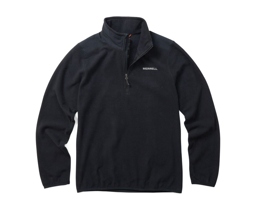 Pullover Merrell Damskie Czarne - Terrain 1/4 Zip Fleece - 856920-PWG